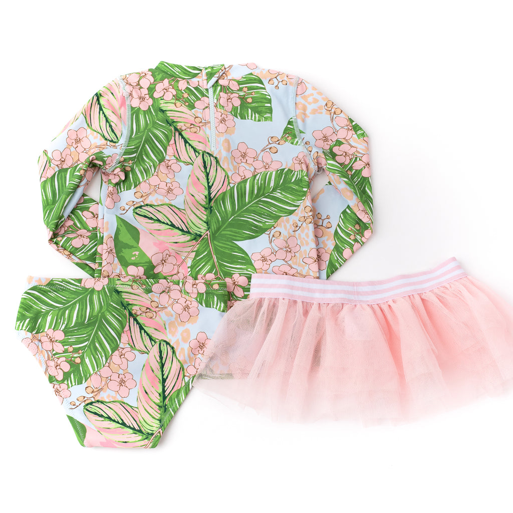 Shade Critters Rashguard Tutu Set Botanical Palms Basically Bows