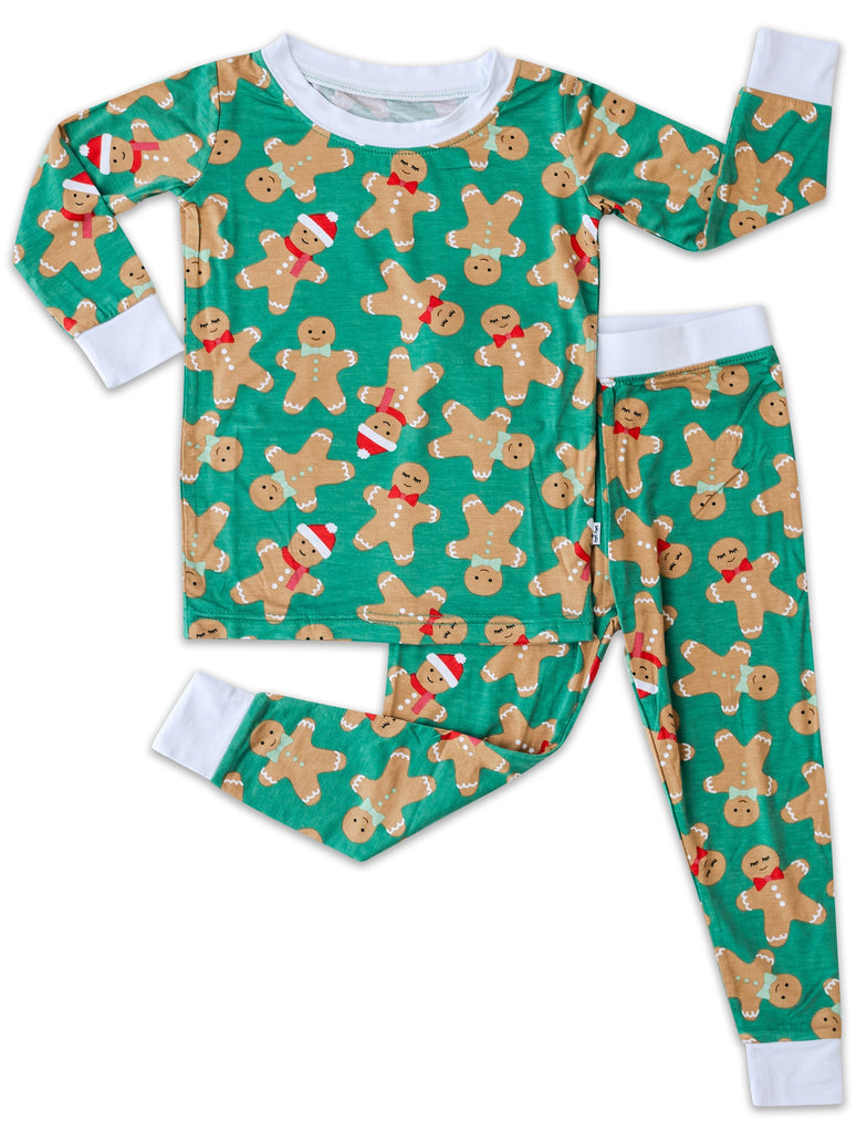 Little Sleepies Green Gingerbread Bamboo 2pc Pajama Set