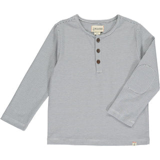 Me & Henry Adams Henley LS Top - Grey & White Stripe, Me & Henry, cf-size-2-3y, cf-size-3-4y, cf-size-4-5y, cf-size-5-6y, cf-size-6-7y, cf-size-7-8y, cf-type-polo-shirt, cf-vendor-me-&-henry,