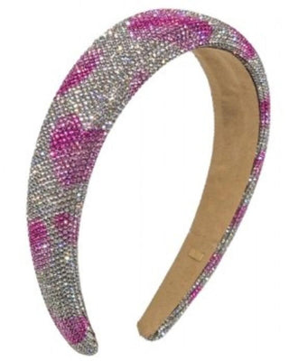 Bari Lynn, Bari Lynn Fully Crystalized Heart Headband - Clear/ Pink - Basically Bows & Bowties