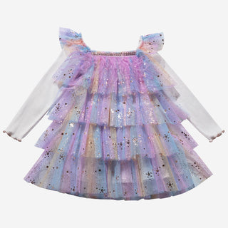 Petite Hailey Ombre Layered Tutu L/S Dress - Purple, Petite Hailey, Birthday Girl, Birthday Girl Outfit, cf-size-10, cf-size-12-months, cf-size-18-months, cf-size-2, cf-size-3, cf-size-4, cf-