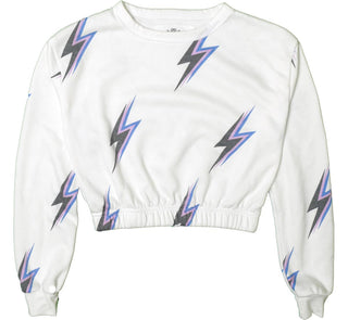 T2Love Lightning Bolts Crop Sweatshirt