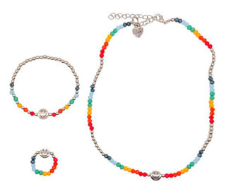 Bari Lynn Smiley Face Jewelry Set, Bari Lynn, Bari Lynn, Bari Lynn Bracelet, Bari Lynn Chain Charm Bracelet, Bari Lynn Charms, Bari Lynn Rainbow, Bari Lynn Rainbow Bracelet, Bari Lynn Rainbow