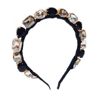 Bari Lynn Standing Multi Jewel Headband - Black / Clear, Bari Lynn, Bari Lynn, Bari Lynn Headband, Bari Lynn Headbands, Black, cf-type-headband, cf-vendor-bari-lynn, Headband with Jewels, Jew