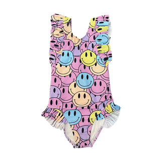 Tweenstyle by Stoopher Smiles Print Ruffle Swimsuit