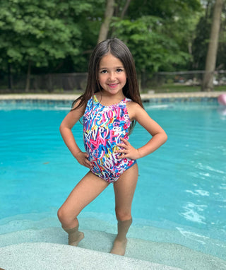 Tweenstyle, Tweenstyle by Stoopher Love Print Swimsuit - Basically Bows & Bowties