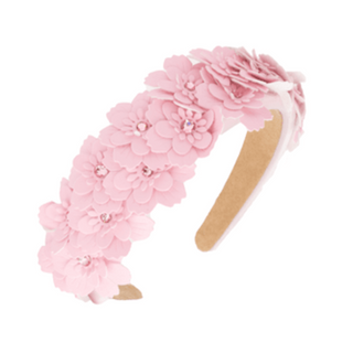 Bari Lynn Multi Leather Flower Crystal Embellished Headband - Pink, Bari Lynn, Bari Lynn, Bari Lynn Headband, Bari Lynn Headbands, Black, cf-type-headband, cf-vendor-bari-lynn, Multi Leather 