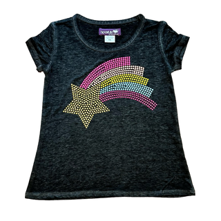 Sparkle by Stoopher Shooting Rainbow Star Burnout A-Line Tee