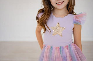 Petite Hailey Leah Layered Tutu Dress - Purple Multi