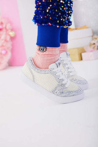 Lola and The Boys Diamonds & Pearls White Sneaker