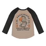 Tiny Whales Tread Lightly L/S Raglan - Clay / Vintage Black