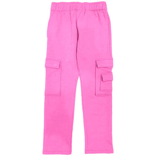 Suzette Kids Brushed Soft Cloud Cargo Pocket Straight Leg Pant - Begonia Pink