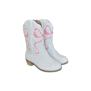 Lola and The Boys Crystal Bow Cowgirl Boots