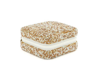 Bari Lynn Small Crystallized Jewelry Box - Clear / Gold