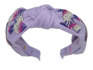 Bari Lynn Crystallized Bow Tail Knot Headband - Lavender