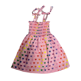 Tweenstyle by Stoopher Pink Hearts Smocked Dress