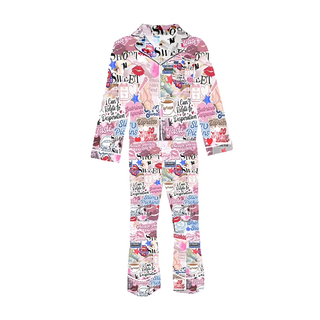 Tweenstyle Satin Long Sleeve Loungewear Set - Short & Sweet Print