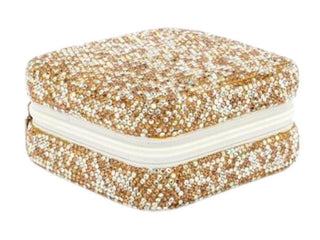 Bari Lynn Small Crystallized Jewelry Box - Clear / Gold