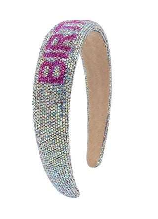 Bari Lynn Fully Crystalized Birthday Headband - AB Fuchsia