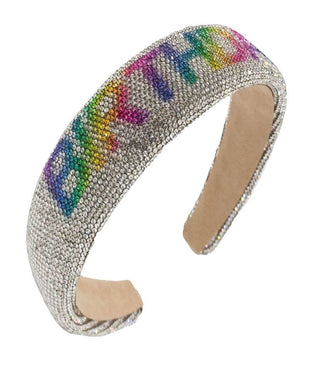 Bari Lynn Fully Crystalized Birthday Headband - Clear Rainbow