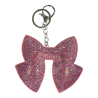 Bari Lynn Crystal Rhinestone Key Chain - Pink Bow