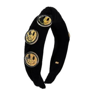 Bari Lynn Confetti Smile Terry Knot Headband  - Black