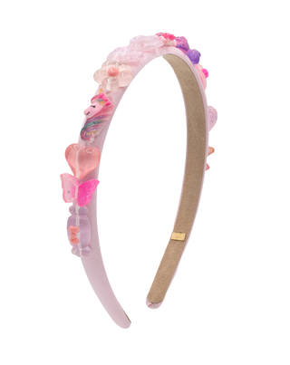 Bari Lynn Fun Charms Thin Satin Headband - Pink