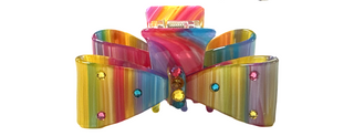 Bari Lynn Crystalized Bow Shape Hair Clip Rainbow