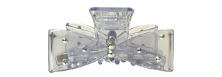 Bari Lynn Crystalized Bow Shape Hair Clip Clear