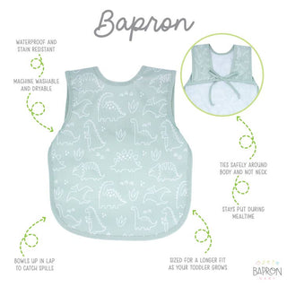 BapronBaby, BapronBaby - Dino Friends Sage Toddler Bapron - Basically Bows & Bowties