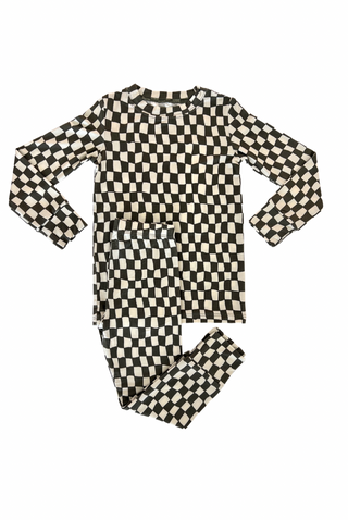 My Jammers Green Wavy Checkered L/S 2pc PJ Set