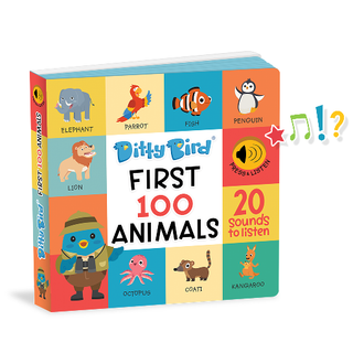 Ditty Bird First 100 Animals Sound Board Book, Ditty Bird, Board Book, Book, Books, Books for Children, cf-type-books, cf-vendor-ditty-bird, Children's Book, Ditty Bird, Ditty Bird First Book