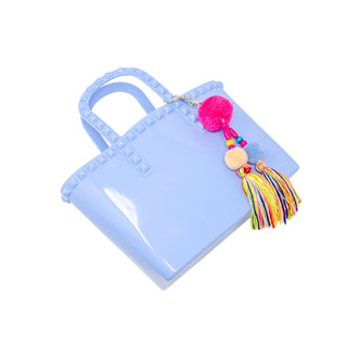 Zomi Gems, Zomi Gems Jelly Tote Bag w/Tassel - Baby Blue - Basically Bows & Bowties