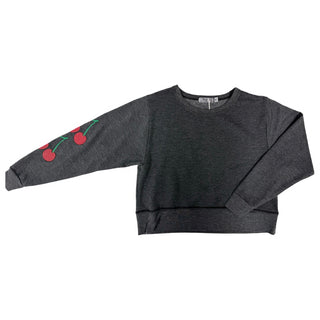 T2Love Double Cherries L/S Boxy Crew Top