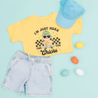 Here For the Chicks Easter Short Sleeve Tee - Yellow Gold