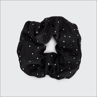 Kitsch, Kitsch Satin Rhinestone Brunch Scrunchie - Black - Basically Bows & Bowties