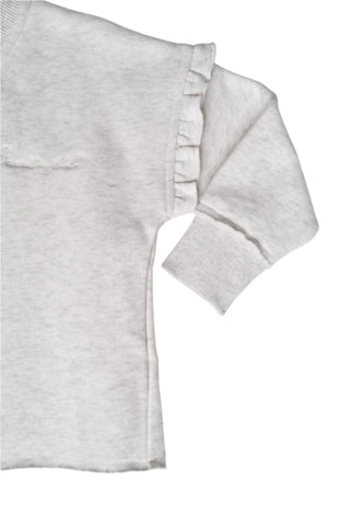 Little Bipsy Ruffle Crewneck - Grey