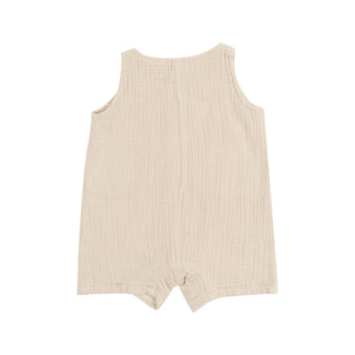 Angel Dear Solid Muslin Sleeveless Shortie Romper - Oxford Tan