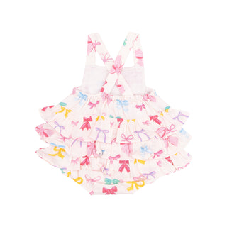 Angel Dear Muslin Ruffle Sunsuit - Colorful Bows