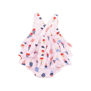 Angel Dear Ruffle Sunsuit - American Ice Cream Pink