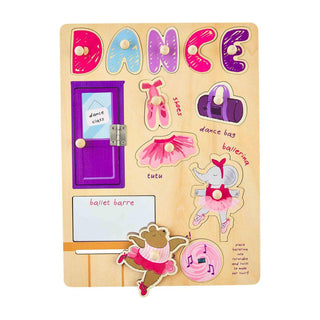 Mud Pie Dance Busy Board Wood Puzzle, Mud Pie, Ballerina, Ballet, Busy Board, cf-type-toys, cf-vendor-mud-pie, dance, dancer, Mud Pie, Mud Pie Puzzle, Mud Pie Toys, Puzzle, Puzzles, Toy, Toys