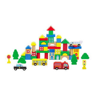 Mud Pie City Block Party 50pc Block Set, Mud Pie, Block Set, Blocks, cf-type-toys, cf-vendor-mud-pie, Mud Pie, Mud Pie Toys, Puzzles, Toy, Toys, Wooden Blocks, Wooden Toy, Toys - Basically Bo