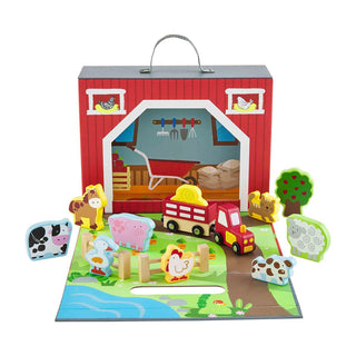 Mud Pie Barnyard Farm House Wood Toy Set, Mud Pie, Barnyard, cf-type-toys, cf-vendor-mud-pie, Classic Wooden Toy, Farm House, Mud Pie, Mud Pie Toys, Toy, Toys, Wood Toy Set, Wooden Toy, Woode