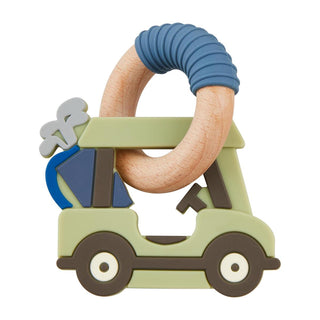 Mud Pie Golf Cart Silicone Teether Green