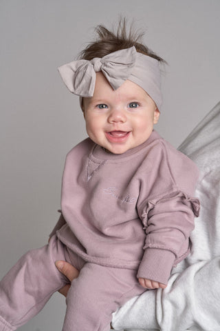 Little Bipsy Ruffle Crewneck - Wisteria