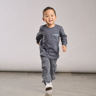 Little Bipsy Stitch Pocket Cargo Joggers - Smoke