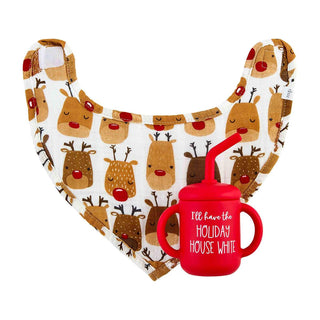 Mud Pie Christmas Cup & Bib Set, Mud Pie, 1st Christmas Bib, All Things Holiday, Bib, cf-type-bib, cf-vendor-mud-pie, Christmas, Christmas Bib, First Christmas, Mud Pie, Mud Pie Bib, Mud Pie 