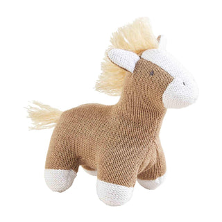 Mud Pie Farm Animal Knit Rattle Horse