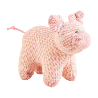 Mud Pie Farm Animal Knit Rattle Pig