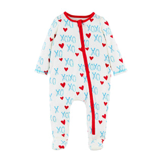 Mud Pie, Mud Pie Blue XO Valentine's Day Sleeper - Basically Bows & Bowties